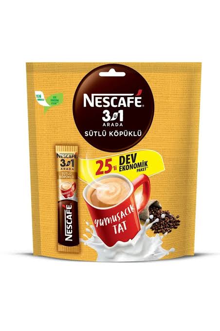 Nescafe 3'ü 1 Arada Sütlü Köpüklü 25'li